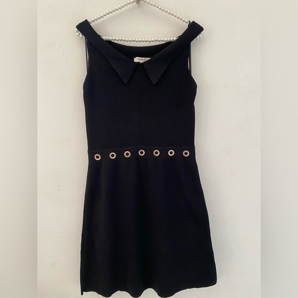 Morgan de Toi Black  vintage y2k Mini Dress with Gold Accents - Picture 2 of 9